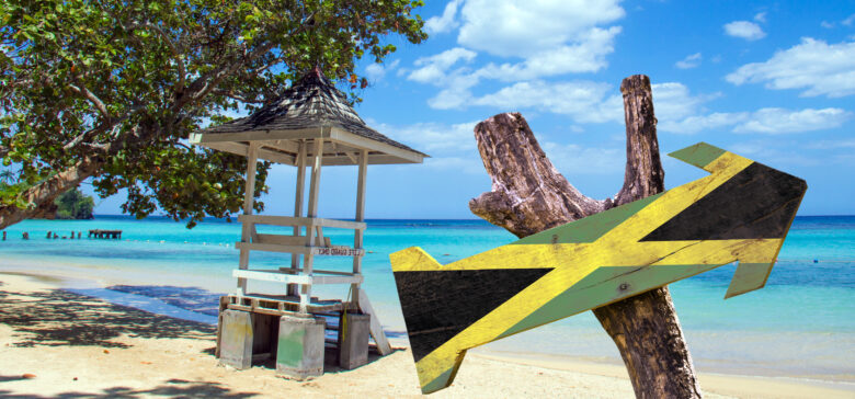 Tropical beach in jamaica