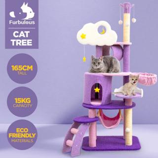 Furbulous 1.6m Cat Tree Scratching Post and Mega Tower - Star and Moon